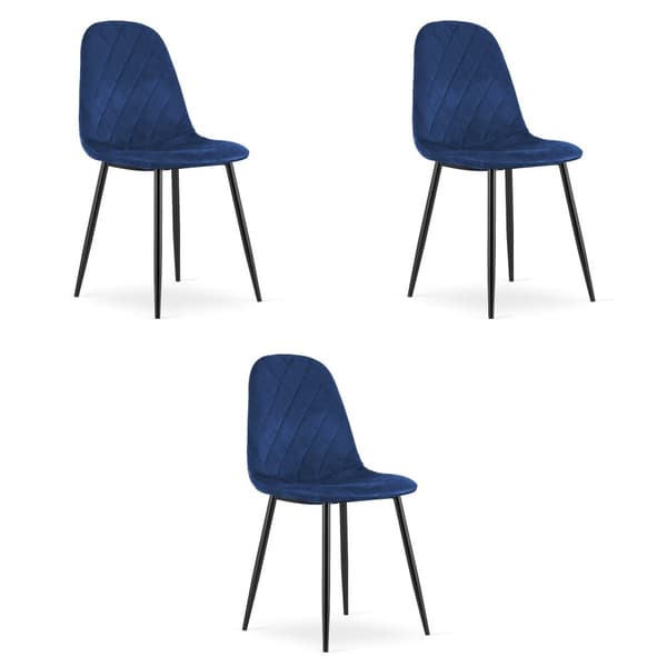 ASTI stol - marinblå sammet x 3