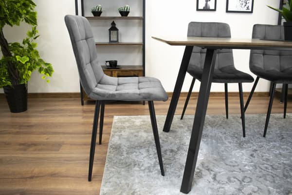 KARA Stol - Mörkgrå sammet x 2