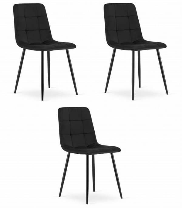 KARA Stol - Svart sammet x 3