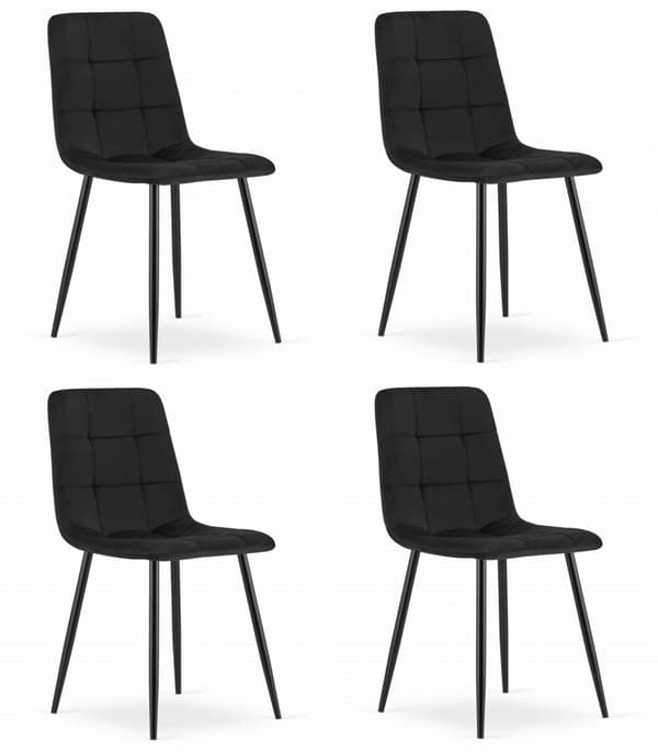 KARA stol - svart sammet x 4