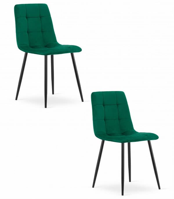 KARA stol - mörkgrön sammet x 2