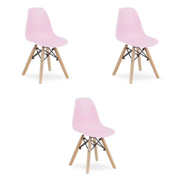 ZUBI stol - rosa x 3
