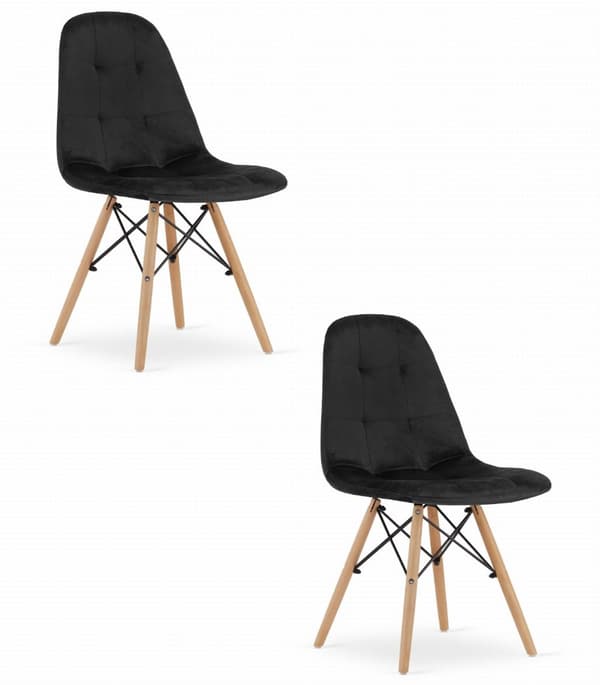 DUMO Stol - Svart sammet x 2