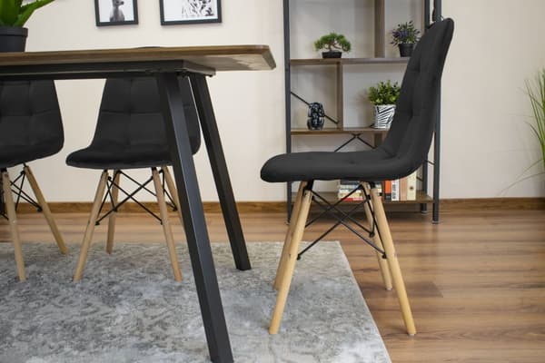 DUMO Stol - Svart sammet x 4