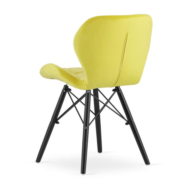 LAGO Velvet Chair - gule/sorte ben x 3