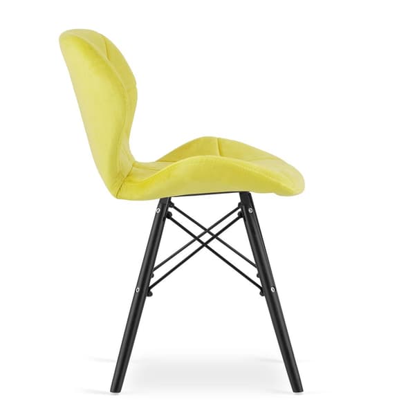 LAGO Velvet Chair - gule/sorte ben x 3