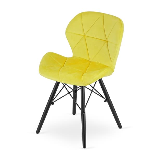 LAGO Velvet Chair - gule/sorte ben x 3