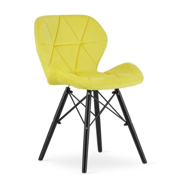 LAGO Velvet Chair - gule/sorte ben x 3