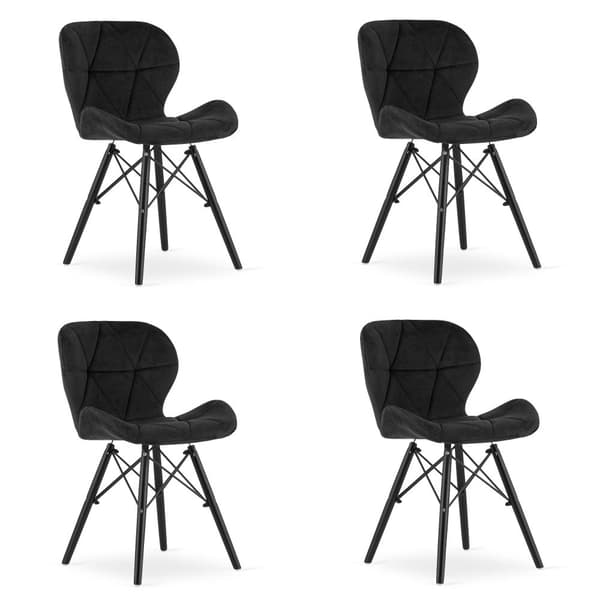LAGO Velvet Chair - Sort / Sorte ben x 4