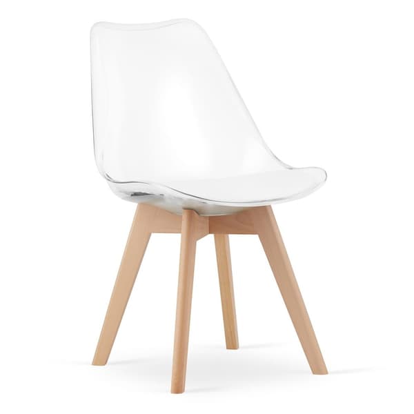 MARK stol - transparenta / naturliga ben x 1
