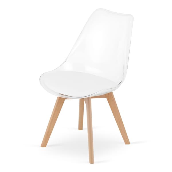 MARK stol - transparenta / naturliga ben x 2
