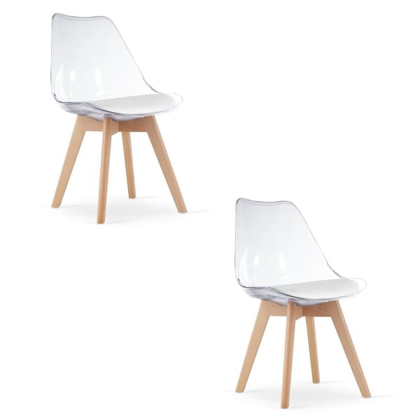 MARK stol - transparenta / naturliga ben x 2