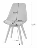 Miniatyrbillede 4 af 8: MARK stol - transparente / naturlige ben x 3
