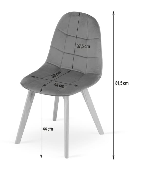 BORA stol - svart sammet x 3