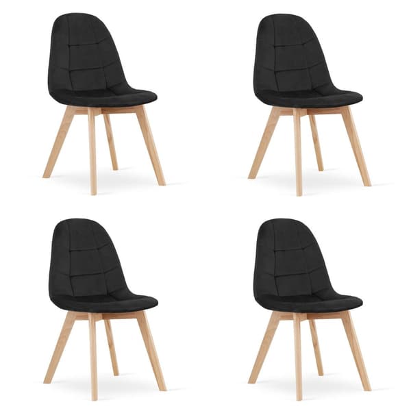 BORA Stol - Svart sammet x 4