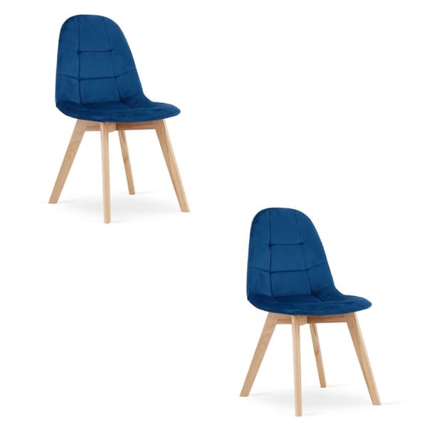 BORA stol - marinblå sammet x 2