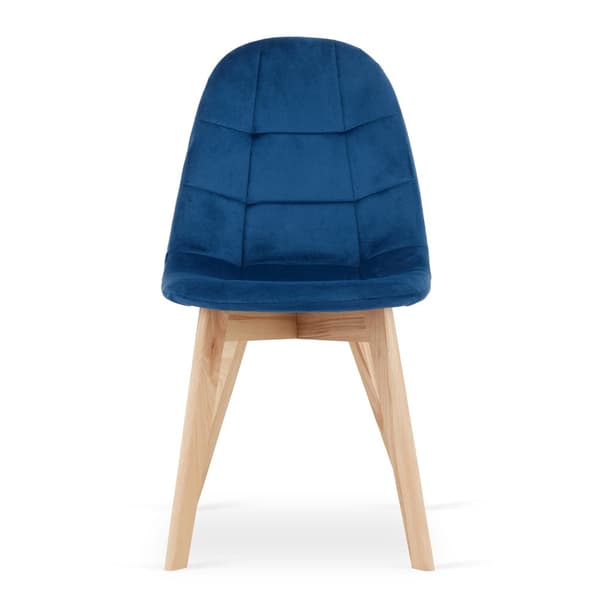 BORA stol - marineblå velour x 4