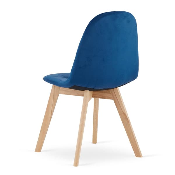 BORA stol - marineblå velour x 4
