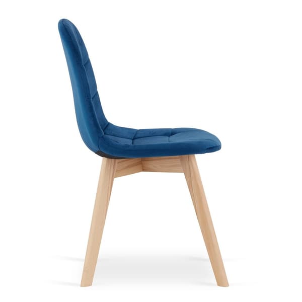 BORA stol - marineblå velour x 4
