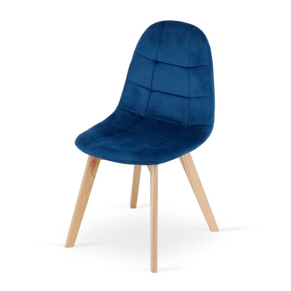BORA stol - marineblå velour x 4