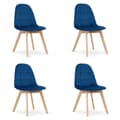 Miniatyrbillede 1 af 7: BORA stol - marineblå velour x 4