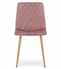 Miniatyrbillede 3 af 7: TURIN stol - pink velour / træfarvede ben x 2