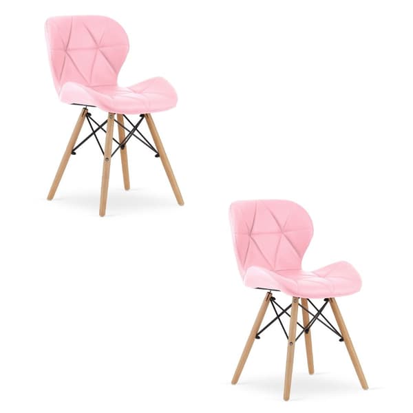 LAGO stol eko-läder - rosa x 2