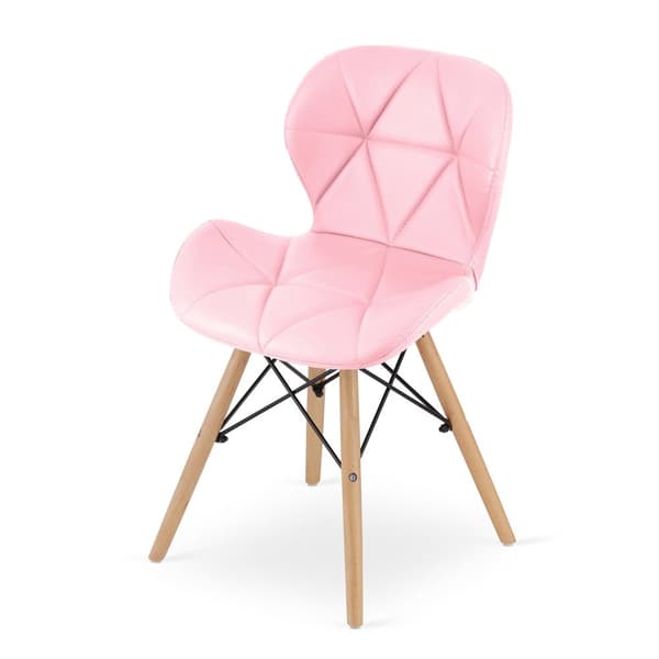 LAGO stol eko-läder - rosa x 4