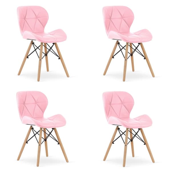 LAGO stol eko-läder - rosa x 4