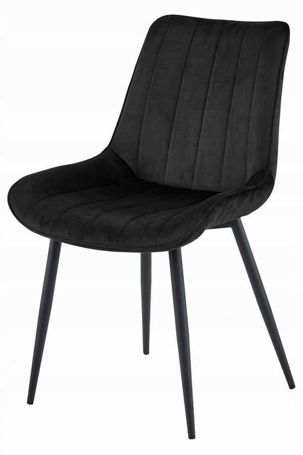 SOSA Stol - Svart sammet / Svarta ben x 1