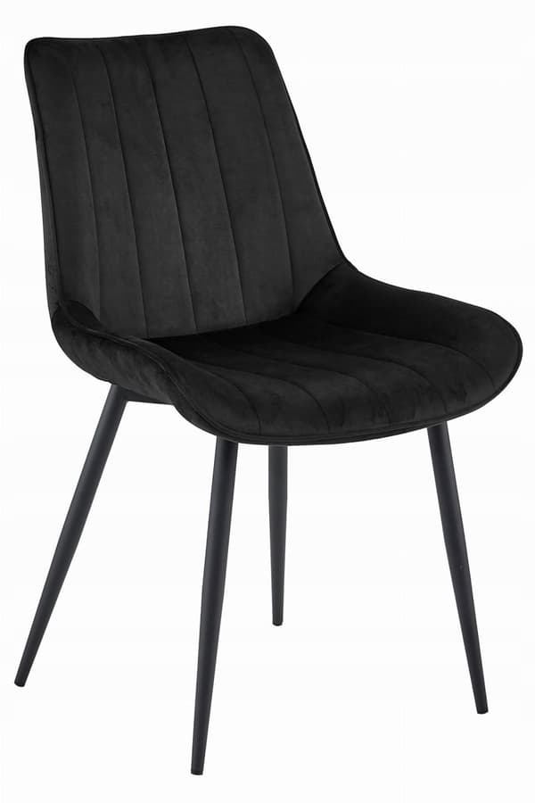 SOSA Stol - Svart sammet / Svarta ben x 3