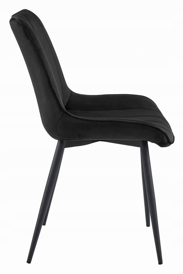 SOSA Stol - Svart sammet / Svarta ben x 4