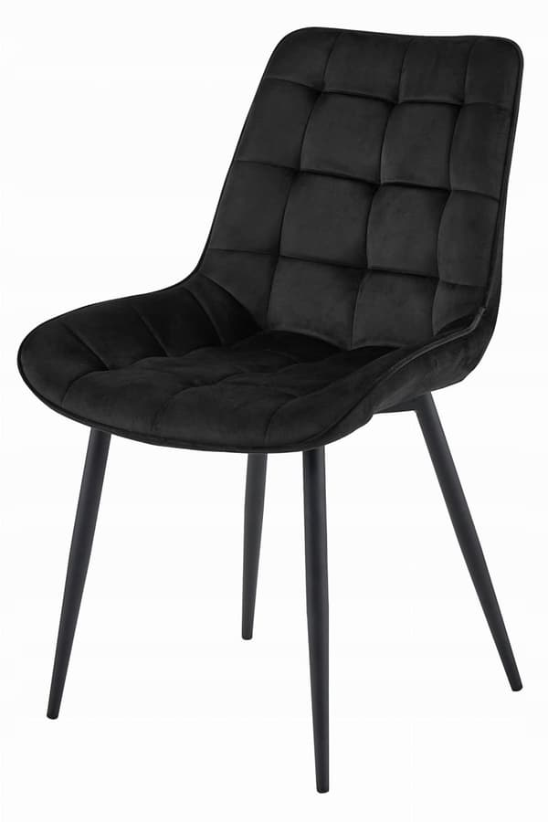 BERA stol - svart sammet / svarta ben x 2