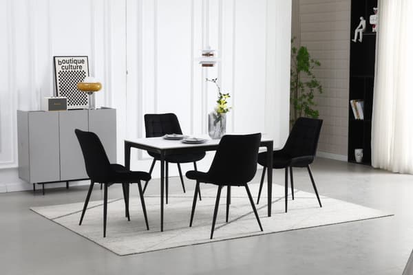 BERA stol - svart sammet / svarta ben x 2