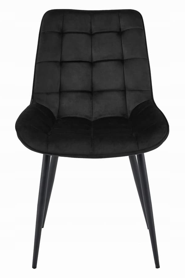BERA Stol - Svart sammet / Svarta ben x 3