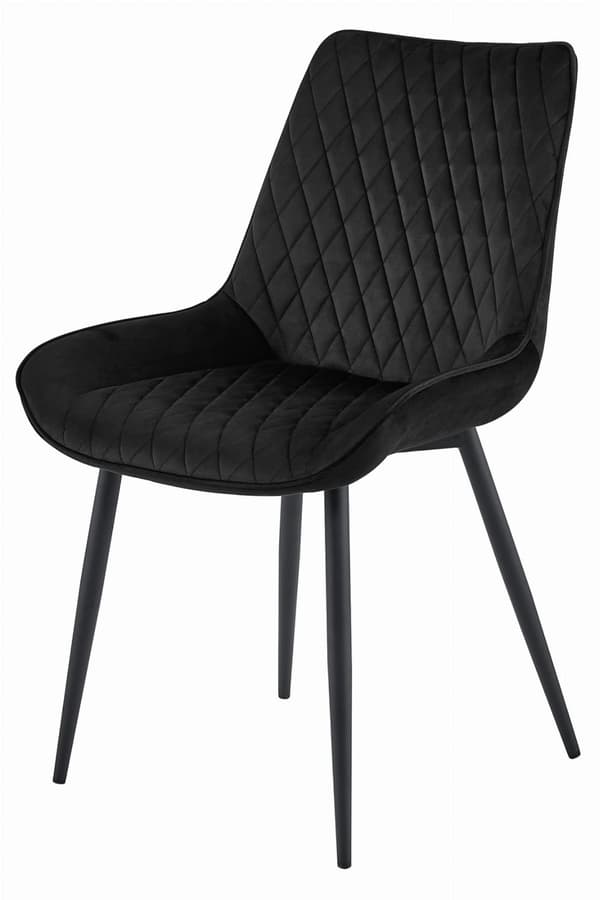 VERDO stol - svart sammet / svarta ben x 1