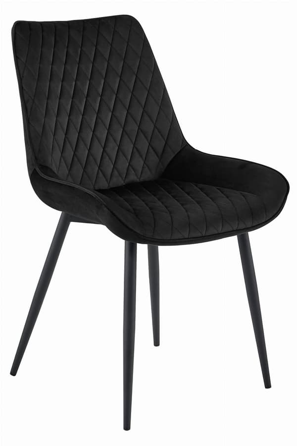 VERDO stol - svart sammet / svarta ben x 1