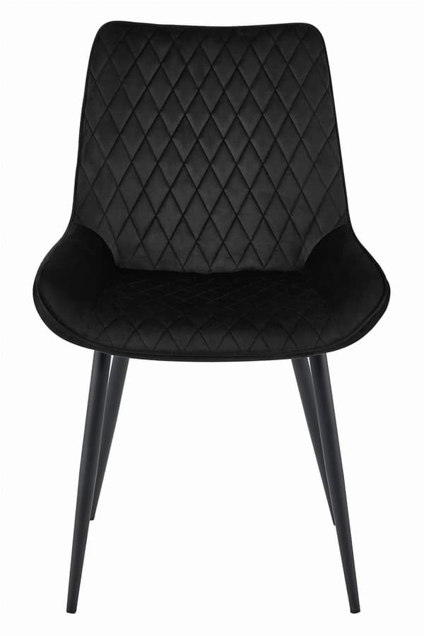 VERDO stol - sort fløjl / sorte ben x 2