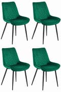 Miniatyrbillede 1 af 6: VERDO stol - mørkegrøn fløjl / sorte ben x 4