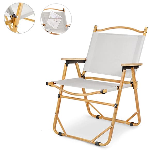 Fällbar utomhus campingstol, lättvikts aluminiumlegering, ergonomisk design, halkfri stabilitet,Kaki