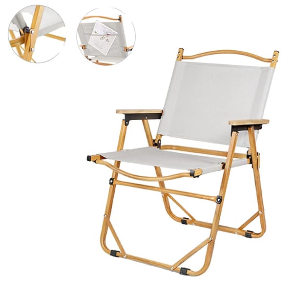 Fällbar utomhus campingstol, lättvikts aluminiumlegering, ergonomisk design, halkfri stabilitet,Kaki