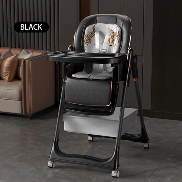 Baby højstol, alsidig aldersgruppe, nem at rengøre design,CZY822-SVART