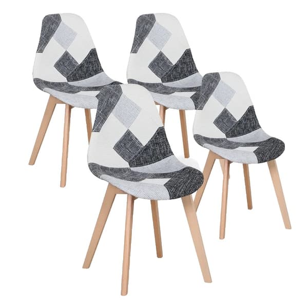 Nordiske spisestole, middelalderlig stil, bøgetræsben, Sort hvid grå
