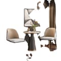 Miniatyrbild 1 av 2: Matstolar, konstläderklädda, modern design, Beige vit grå