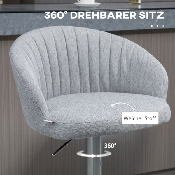 Barstol Set, Justerbar Höjd, 360° Rotation