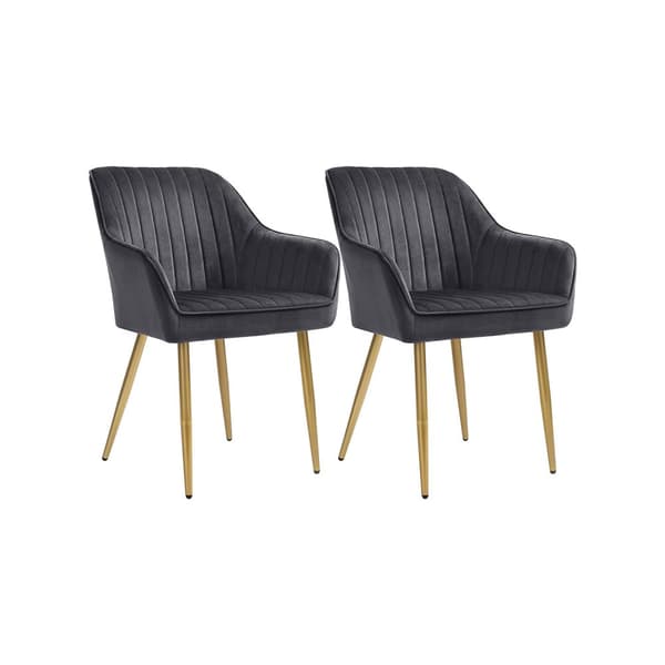Set med 2 matstolar med metallben