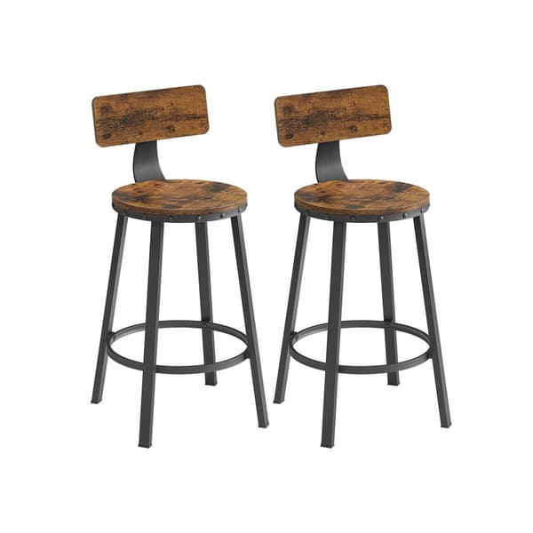 Set med 2 barstolar vintage brun-svart