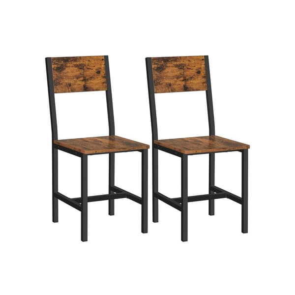Matstolar Set med 2 Vintage Brun-Svart