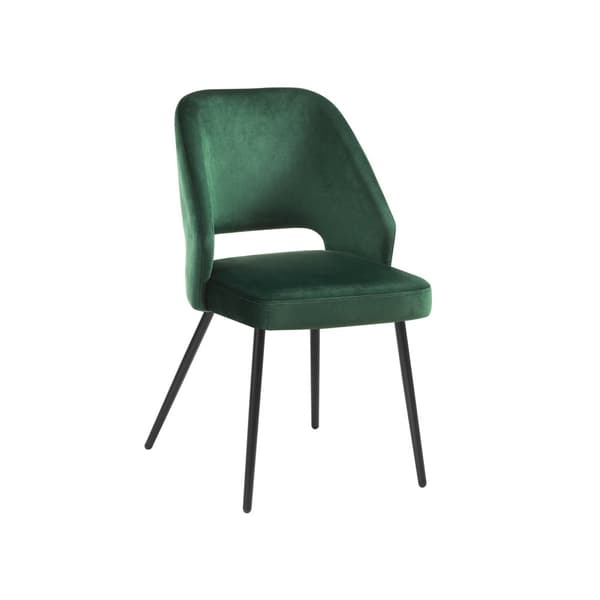 Set med 2 matstolar i sammet Grön