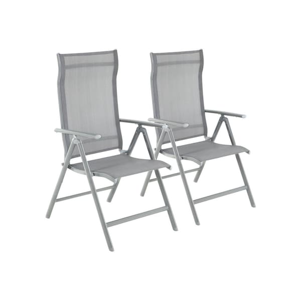 Set med 2 trädgårdsstolar grå